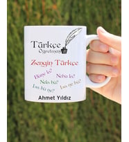 türkce öğretmeni özel tasarım kupa bardak