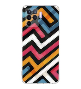 PrintiFy Oppo A94 Uyumlu Kamera Korumalı Labirent Grafiti Tasarımlı Şeffaf Silikon Kılıf