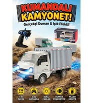 Uzaktan Kumandalı Şarjlı Kamyonet 1:16 Ölçek Buhar Püskürten Işıklı Sesli Oyuncak Araba