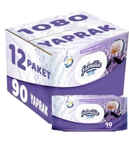 Familia Islak Havlu Mendil Lavantanın Ferahlığı 90 Yaprak Plastik Kapaklı 12 Li Set 1080 Yaprak