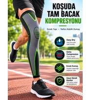 Lexroo Ergonomik Uzun Spor Dizliği Esnek Kumaşlı Tam Boy Kompresyon Desteği