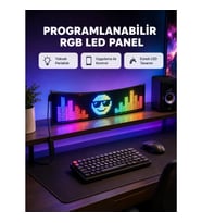 Mey İthalat® RGB LED Panel – Çok Renkli, Kumandalı, USB Bağlantılı Yazı ve GIF Gösterimli Akıllı Lam