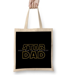 Star Dad Best Dad In The Galaxy Bez Çanta Uzun Saplı