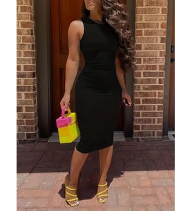 Mulvxmdyk Mdyk02 Kadın Bodycon Midi Boy Dalgıç Elbise (Mulvix)