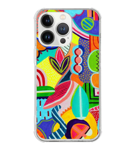 PrintiFy Apple iPhone 13 Pro Max Uyumlu Retro Color 6 Baskılı Şeffaf Köşe Korumalı Antişok Kılıf