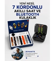 2025 Model Kablosuz Kulaklık Yeni Nesil Akıllı Saat Metal Kayış Plastik Kayış