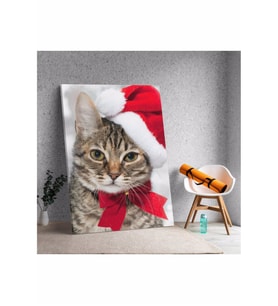 Noel Kedi Kanvas Tablo
