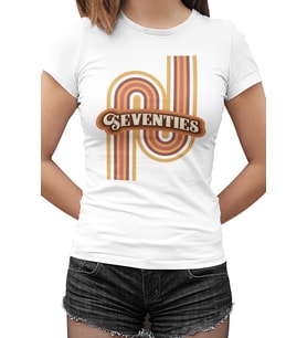 Seventies Beyaz Kadın Tshirt