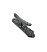Antika Tarz Dekoratif Pirinç Çiçekli Pencere Kolu - 165x38 Mm, Oksit