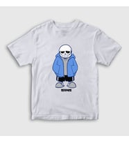 Presmono Unisex Çocuk Beyaz Blue Coat Sans Undertale T-Shirt 31796tt (Beyaz)