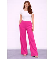 Beli Lastikli Bol Paça Polyester Pantolon