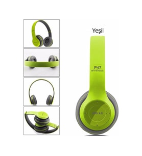P47 Bluetooth 5.0 Kulak Üstü Kulaklık Yeşil