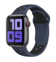 Apple Watch 10/11 42mm-38/40/41mm Kordon Delikli Spor Kordon 2/3/4/5/6/se/7/8/9 (Lacivert-Siyah)