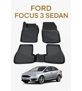 Ford Focus 3 Sedan 2010-2015 Uyumlu 3D Oto Paspas Premium