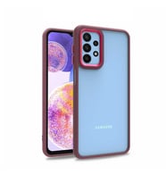 Samsung Galaxy A23 Kılıf Case, Kamera Lens Korumalı Elektroplatin Kaplama Sert PC Koruyucu Colourful Platinum Serisi (Kırmızı)