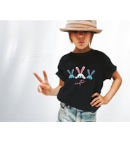 BK Gift Paskalya Tasarımlı Kız Çocuk Siyah T-shirt, Arkadaşa Hediye, Doğum Günü Hediyesi, Trend Tişört, Paskalya Bayramı-6
