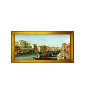 Manzara Temalı Kanvas Tablo 50 x 70 cm Gold Çerçeve