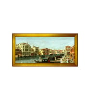 Manzara Temalı Kanvas Tablo 50 x 70 cm Gold Çerçeve