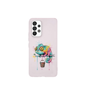 Samsung Galaxy A53 ile Uyumlu Splash Bukalemun Tasarımlı Şeffaf Silikon Kılıf