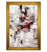 Soyut Şekiller Motifli Kanvas Tablo 50 x 70 cm Gold Çerçeve