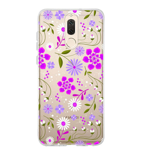 Huawei Mate 10 Lite Uyumlu Kapak Flowers Tasarımlı Şeffaf Silikon Kılıf