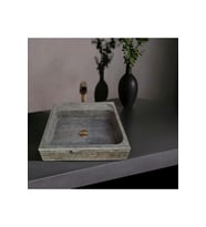 Feza Gümüş Traverten Modern Lavabo-174