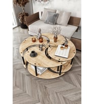 Yin Yang Unity Serenity Orta Sehpa 4 Lü Safir Meşe 90 Cm
