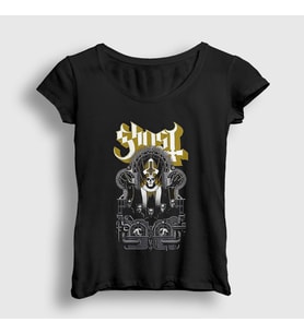 Presmono Kadın Siyah Kingdom Ghost T-Shirt 51947tt