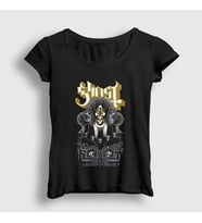 Presmono Kadın Siyah Kingdom Ghost T-Shirt 51947tt