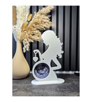Hamile Anne Ultrason Fotoğraf Çerçevesi – PLA 3D Baskı – Yenidoğan Hatırası 12 Cm