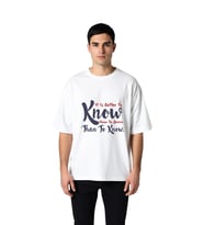 Erkek Oversize Tişört Baskılı Öğrenme Felsefesi Retro Modern Tasarım Rahat Kesim Günlük Şık Konforlu