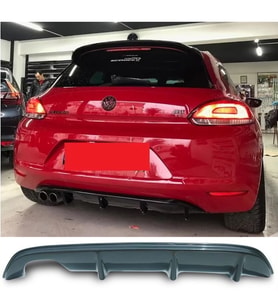 Vw Scirocco Mk1 Difüzör Parlak Siyah Sol Çiftli 2008 2010 2011 2012 2013 Arka-difizör-bodykit-ek