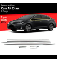 Toyota Corolla Cam Çıtası Çerçevesi Full Kromu Nikelajı 2019 Sonrası