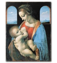 Cakatablo MDF (Ahşap) Tablo Virgin Mary Jesus Leonardo Devinci Madonna Litta
