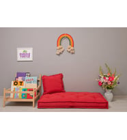 %100 Organik Yatak, Fransız Tarzı El Yapımı Bebek ve Çocuk Yatağı, Dekoratif Minder / Nar Çiçeği 60x120x15 cm