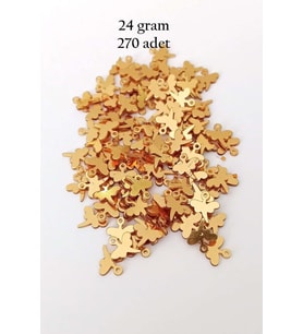 Oya Abiye Bileklik Kolye Pleksi Metalik Plastik Pul Altın Renk 24 gram 270 adet - BNC555