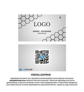 NFC ve QR Kod Özellikli Temassız Dijital Kartvizit (Beyaz-Gri)
