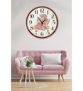 Bilge Retro Tasarımlı Duvar Saati 35 X 35 Cm (Baskılı)
