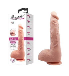 Beautiful 24 CM Süper Gerçekçi Vantuzlu Damarlı Dildo Penis