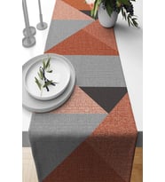 Tarçın Geometrik Desenli Premium Masa Örtüsü Runner RNR607