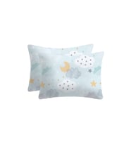 LİEF HOME AY VE BULUT DESENLİ BEBEK YASTIK KILIFI 6 FARKLI RENK SEÇENEĞİYLE / 35x45 ( 2 Adet ) (Su Yeşili)