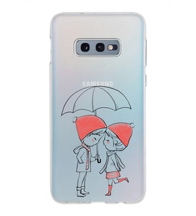 Samsung Galaxy S10E Kapak Aşk Tasarımlı Şeffaf Silikon Kılıf