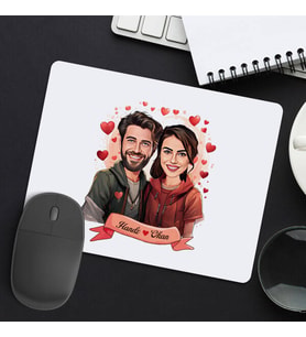 Sevgiliye Hediye Kişiye Özel Çiftlere Özel Büyük Aşkımız Karikatürlü Mousepad
