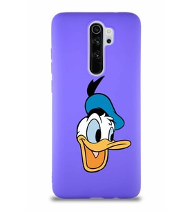 Xiaomi Redmi Note 8 Pro Soft Premier Kapak Donald Duck-A Tasarımlı Silikon Kılıf - Mor (Şeffaf)