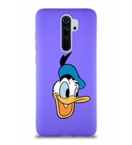 Xiaomi Redmi Note 8 Pro Soft Premier Kapak Donald Duck-A Tasarımlı Silikon Kılıf - Mor (Şeffaf)