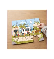 Şehirde Festival Tasarımlı 24 Parça Ahşap Çocuk Puzzle MPK0885