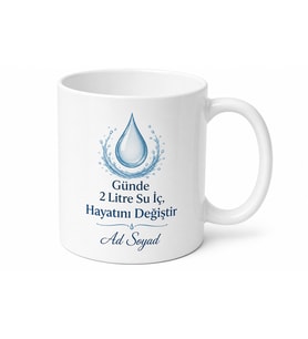 Su İçmeyi Unutma Günde İki Litre Yaşam Kaynağı Motivasyon Kupa Bardak Hediye