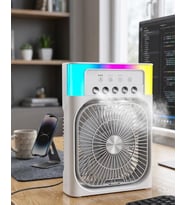 Su Püskürtmeli Mini Klima Fan USB Şarjlı Masaüstü Soğutucu RGB Işıklı
