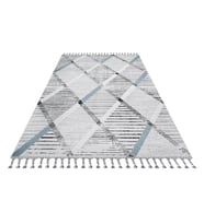 Gri Tonlarında Geometrik Desenli Modern Salon Halısı Dekoratif Seçenek Koridor Yatak Odası