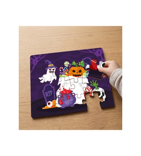 Cadılar Bayramı Tasarımlı 24 Parça Ahşap Çocuk Puzzle